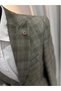 Men's Slim Fit Plaid Patterned Blazer Single Button Jacket - 3