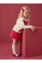 Girl's Ecru Red Heart Appliqued Sweatshirt - 2