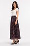 Women's Patterned Elastic Waist Lined Long Pleated Chiffon Skirt - Desen12 - 3