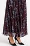 Women's Patterned Elastic Waist Lined Long Pleated Chiffon Skirt - Desen12 - 6