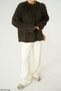 Women's Khaki Crew Neck Plush Sweater - 3