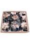 Black Beige Artistic Brush Pattern - Twill Silk Texture - Multi-Purpose Square Bandana Scarf 50X50 - 4