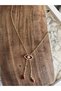Women's Gold Non-Tarnish Steel Claret Red Enamel Evil Eye Pendant Necklace - 3