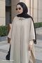 Poncho Model Half Sleeve Lined Stone Trench Coat - 2