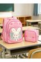Orthopedic embroidered plush figure elementary school middle school girl's school bag set lunch bag - 7