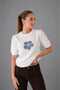 Women's Floral Stone Embroidered Short Sleeve Knitwear Blouse - 3