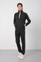 Men's Black Winter Stand Collar Zippered Diving Fabric Inside Cotton Regular Fit Tracksuit Set - E227 - 2