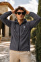 Men's Seasonal Trend Hooded Zippered Dark Gray Raincoat & Windbreaker - 5