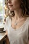 Brass Silver Color Zircon Stone Flower Model Women's Necklace - 2