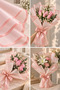 Powder Pink Floral Bouquet Packaging with Edges 57X57 cm Set of 4 Flower Packaging Materials - 4
