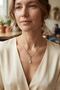 Brass Gold Color Row Zircon Stone Model Women's Necklace - 2
