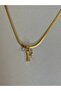 F Letter Stainless Steel Gold Necklace - 3