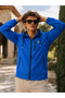 Men's Seasonal Trend Hooded Zippered S.Blue Raincoat & Windbreaker - 5