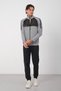 Men's Gray Winter Stand Collar Zippered Diving Fabric Inside Cotton Regular Fit Tracksuit Set - E227 - 4