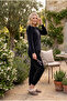 Soft Textured Velvet Fabric Long Sleeve Plus Size Women's Pajama Set 2500 - 4