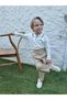 Milano Beige Boys' Cotton Polo Collar & Pants 2-Piece Set - 7