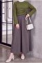 Elastic Waist Double Pocket Poplin Skirt - Light Brown - 3