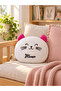 White Cat Plush Decorative Pillow 35 X 30 cm Pink Eared Children's Room Pillow - 3