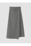 Özmarka New Season Black Zippered Plaid Gathered Asymmetrical Skirt - 5