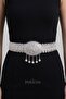 Ejderha Model – Silver Plated Women's Belt (with Pendant/Silver Flower Buckle) - Special Design - 2