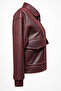 Burgundy Bomber Ceket - 5