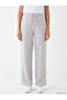 Vizyon New Season Gray Wide Leg Women's Thick Sweatpants - 2