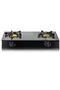 Double Burner Gas Stove, Black Glass Top, Table Top Cooking Hob - 37x67x10 CM - 2