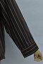 Striped Buttoned Oval Cut Linen Look Shirt - Dark Brown - 6