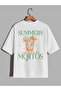 Summers Are Made for Mojitos Printed White Oversize T-Shirt