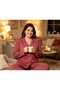 Battal Large Size Women's Striped Pajama Set Long Sleeve Buttoned Comfortable Fit Soft Fabric (3Xl-4Xl-5Xl Sizes) - 3