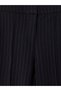 Ozmarka New Season Navy Blue Slim Fit Striped Spanish Leg Women's Trousers - 7