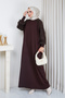 Women's Leopard Patterned Silk Kupra Mercerized Knitwear Dress - 2