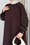 Women's Leopard Patterned Silk Kupra Mercerized Knitwear Dress - 4