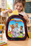 Zoo Elephant Monkey Giraffe Parrot Kindergarten School Bag Shorty Dorty 30 X 22 X 10 cm - 3