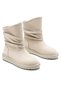 Women's Beige Suede Bellows Stone Detailed Flat Sole Comfortable Daily Ankle Boots