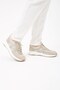 Alpi Beige Genuine Leather Knitwear Men's Sneaker Shoes