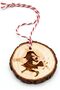 Halloween Witch Engrave Decor - Handcrafted Laser Engraved Wood Slice Hanging Wall & Door Ornament | Spooky Flying Witch Rustic Home Decor Accent for Living Room, Entryway & Office