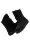 Women's Black Suede Bellows Boots with Stone Detail, Flat Sole, Comfortable Daily Ankle Boots - 3