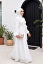 Janjan Fabric Dress with Front Cross Tie Detail - White