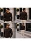 Crew Neck Men's Thick Ribbed Basic Sweater - 5