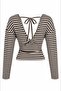 V-Neck Blouse Striped Blouse - 5