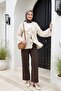 Front-Tied Ruffled Tasseled Jacquard Kimono - Stone Color