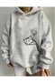 Unisex Gray Streetwear Oversize Hooded Casual Cotton Sweatshirt with Pockets