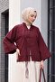 Chinese Knot Closure Hakim Collar Parachute Kimono -Plum