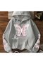 Unisex Gray Kangaroo Pocket Thick Fabric Oversize Hooded Sweatshirt Hoodie