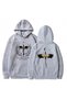 Unisex Gray Oversize Hooded Sweatshirt with Kangaroo Pocket, 3 Thread Raster Hoodie