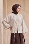 Chinese Knot Closure Hakim Collar Parachute Kimono - Stone Color - 6