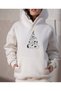 Unisex White Streetwear Oversize Hooded Casual Cotton Sweatshirt with Pockets