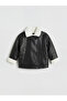 Artificial Leather Look Girl's Coat with Plush Collar from Uzg Store for Style Enthusiasts - 2