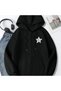 Unisex Black Relaxed Fit Hooded Kangaroo Pocket Thick Sweatshirt